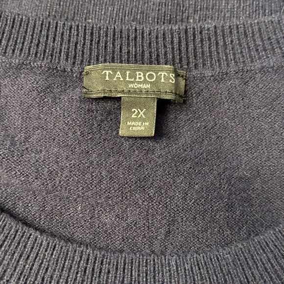 Talbots cardinal navy blue sweater 2X - Picture 3 of 4